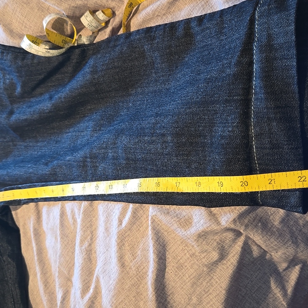 Women's Dark Blue Jeans One 5 One Size 14 Capris - Picture 7 of 8